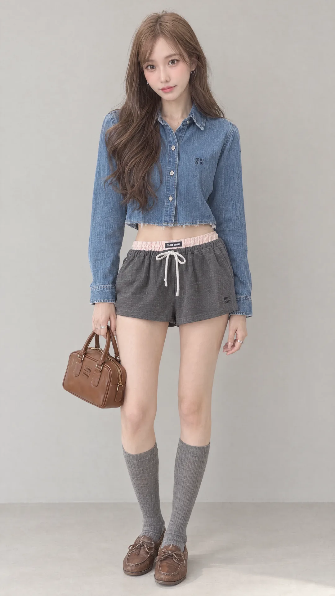 데님 셔츠 룩